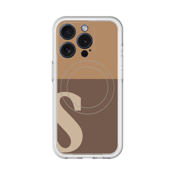 スリムプロテクションプレミアムケース with MagSafe［ オリジナル - initial two tone - S brown ］