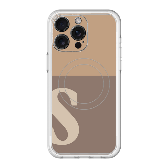 スリムプロテクションプレミアムケース with MagSafe［ オリジナル - initial two tone - S brown ］