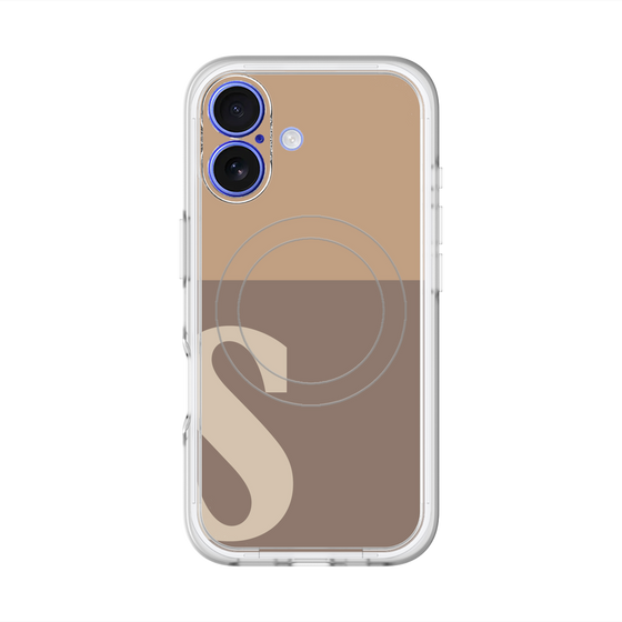 スリムプロテクションプレミアムケース with MagSafe［ オリジナル - initial two tone - S brown ］