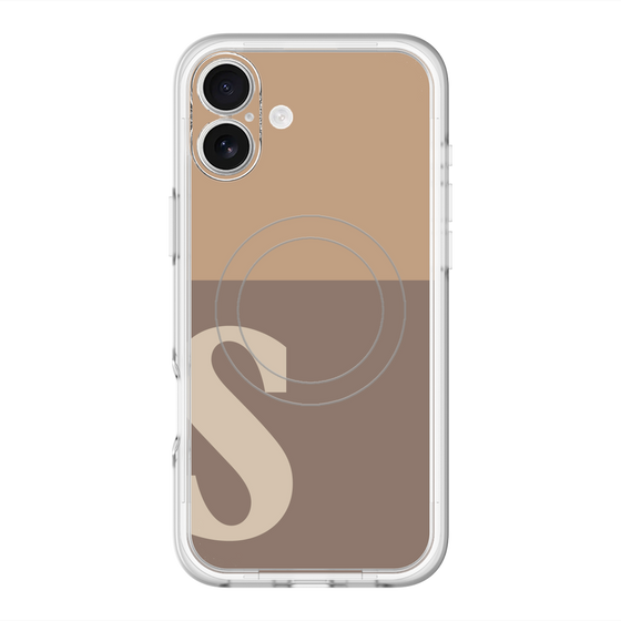 スリムプロテクションプレミアムケース with MagSafe［ オリジナル - initial two tone - S brown ］