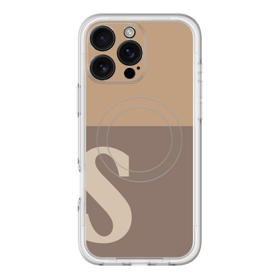 スリムプロテクションプレミアムケース with MagSafe［ オリジナル - initial two tone - S brown ］