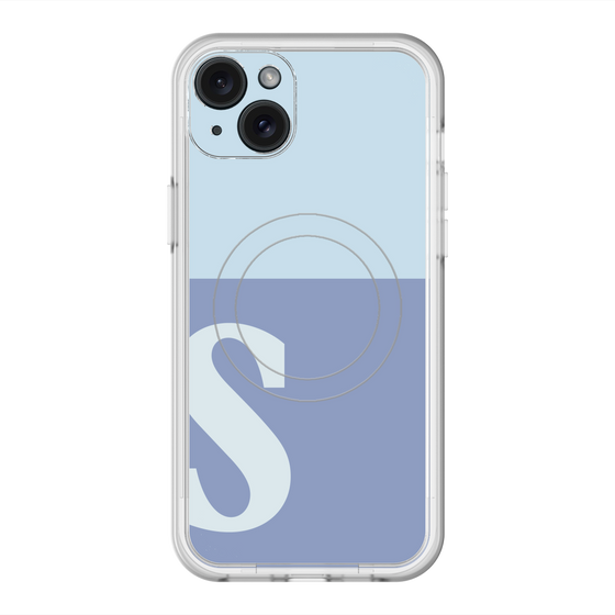 スリムプロテクションプレミアムケース with MagSafe［ オリジナル - initial two tone - S blue ］