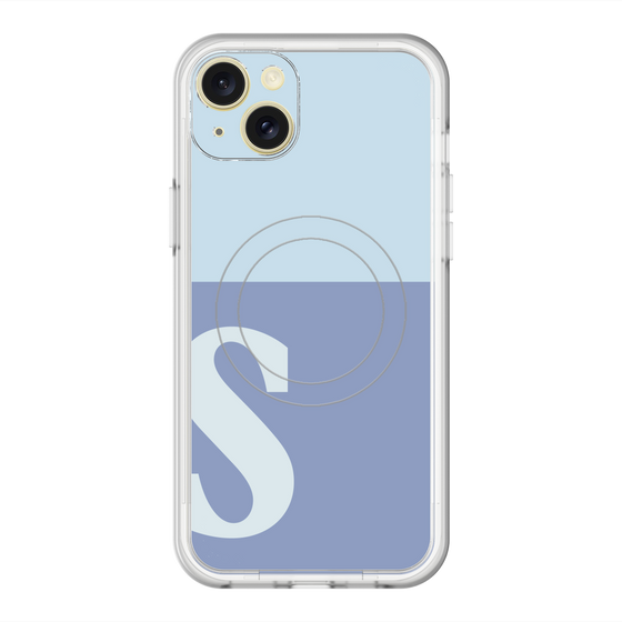 スリムプロテクションプレミアムケース with MagSafe［ オリジナル - initial two tone - S blue ］