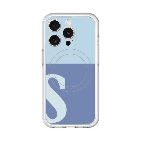 スリムプロテクションプレミアムケース with MagSafe［ オリジナル - initial two tone - S blue ］