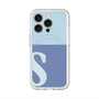 スリムプロテクションプレミアムケース with MagSafe［ オリジナル - initial two tone - S blue ］