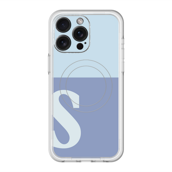 スリムプロテクションプレミアムケース with MagSafe［ オリジナル - initial two tone - S blue ］