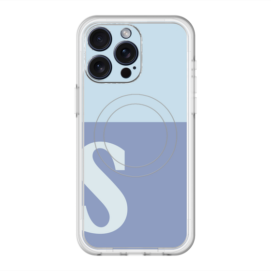 スリムプロテクションプレミアムケース with MagSafe［ オリジナル - initial two tone - S blue ］