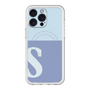 スリムプロテクションプレミアムケース with MagSafe［ オリジナル - initial two tone - S blue ］
