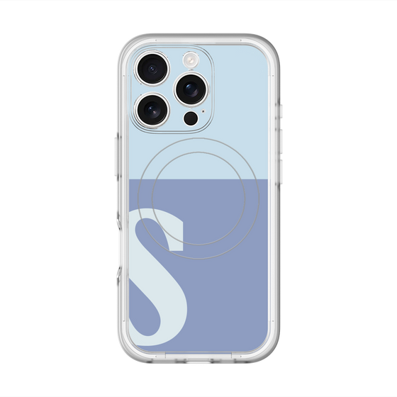 スリムプロテクションプレミアムケース with MagSafe［ オリジナル - initial two tone - S blue ］