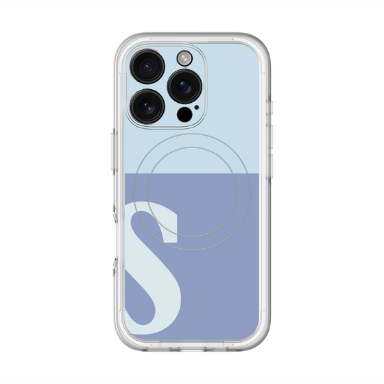 スリムプロテクションプレミアムケース with MagSafe［ オリジナル - initial two tone - S blue ］