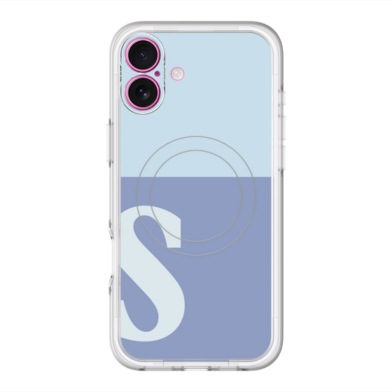 スリムプロテクションプレミアムケース with MagSafe［ オリジナル - initial two tone - S blue ］