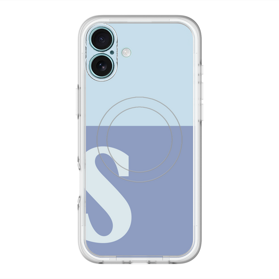 スリムプロテクションプレミアムケース with MagSafe［ オリジナル - initial two tone - S blue ］
