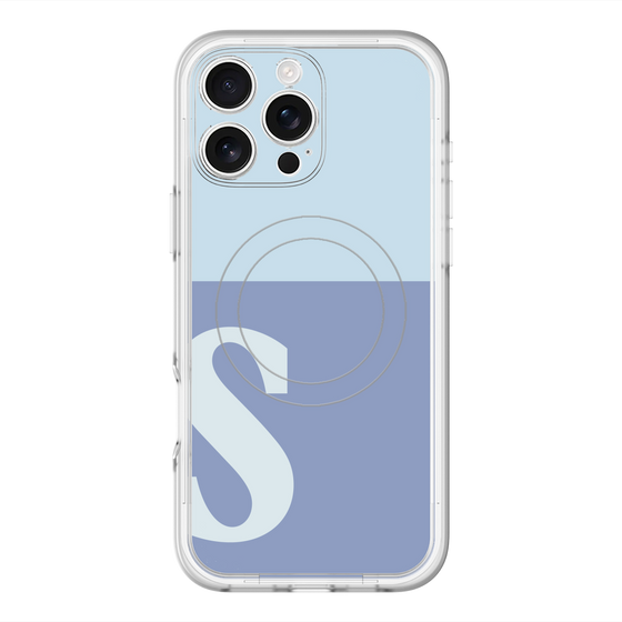 スリムプロテクションプレミアムケース with MagSafe［ オリジナル - initial two tone - S blue ］
