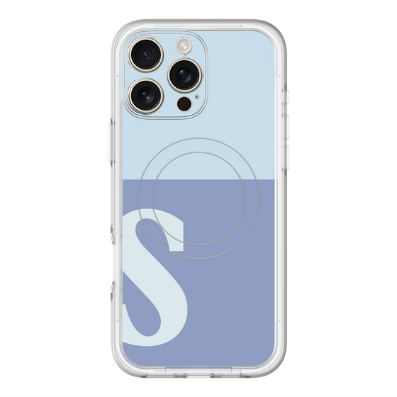 スリムプロテクションプレミアムケース with MagSafe［ オリジナル - initial two tone - S blue ］