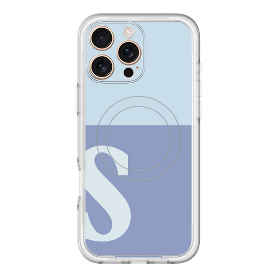 スリムプロテクションプレミアムケース with MagSafe［ オリジナル - initial two tone - S blue ］