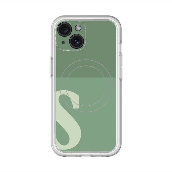 スリムプロテクションプレミアムケース with MagSafe［ オリジナル - initial two tone - S green ］