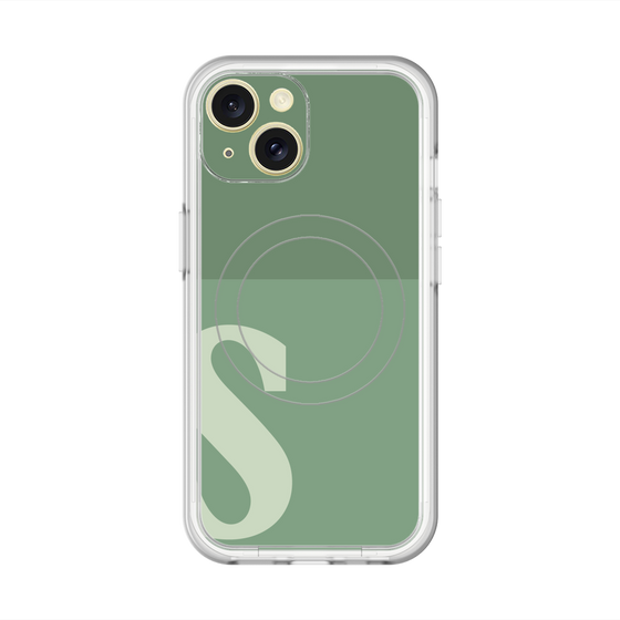 スリムプロテクションプレミアムケース with MagSafe［ オリジナル - initial two tone - S green ］
