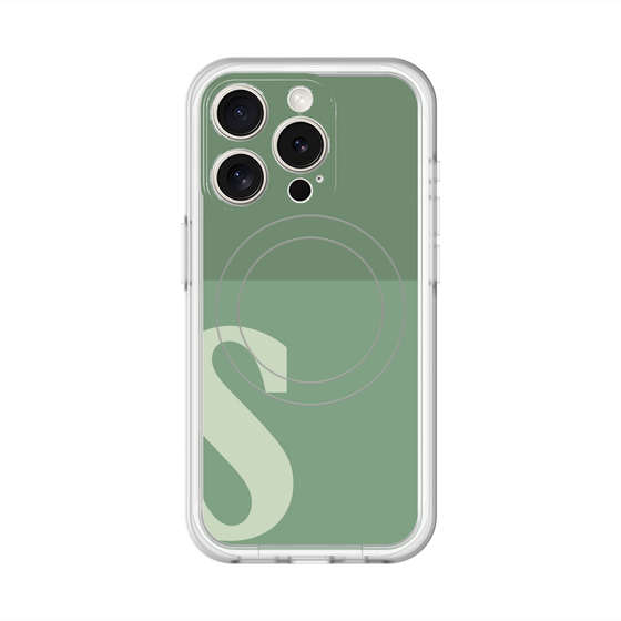 スリムプロテクションプレミアムケース with MagSafe［ オリジナル - initial two tone - S green ］