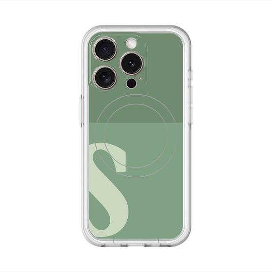 スリムプロテクションプレミアムケース with MagSafe［ オリジナル - initial two tone - S green ］