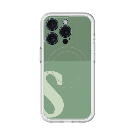 スリムプロテクションプレミアムケース with MagSafe［ オリジナル - initial two tone - S green ］