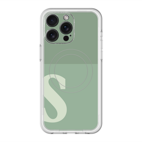 スリムプロテクションプレミアムケース with MagSafe［ オリジナル - initial two tone - S green ］