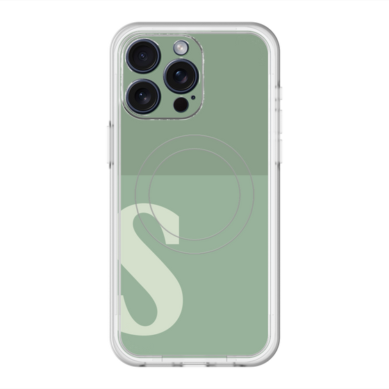 スリムプロテクションプレミアムケース with MagSafe［ オリジナル - initial two tone - S green ］