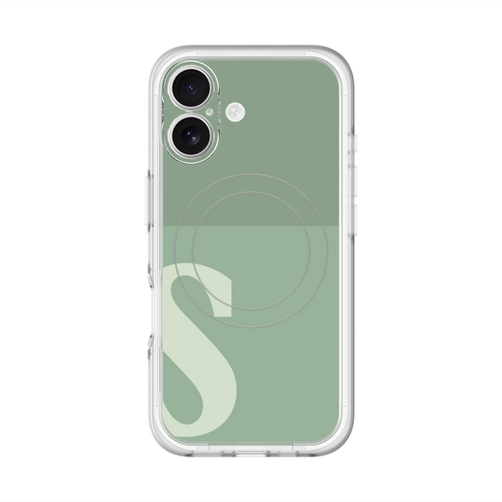 スリムプロテクションプレミアムケース with MagSafe［ オリジナル - initial two tone - S green ］