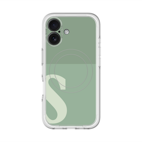 スリムプロテクションプレミアムケース with MagSafe［ オリジナル - initial two tone - S green ］