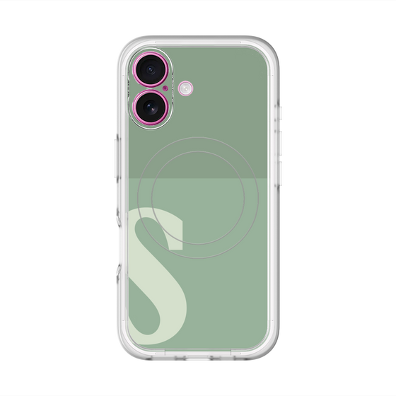 スリムプロテクションプレミアムケース with MagSafe［ オリジナル - initial two tone - S green ］