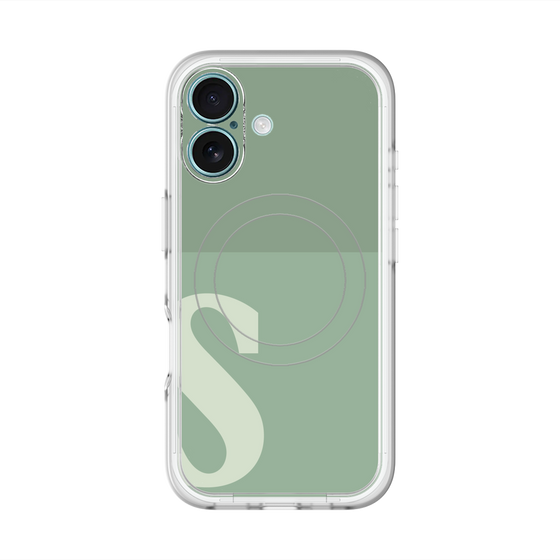 スリムプロテクションプレミアムケース with MagSafe［ オリジナル - initial two tone - S green ］