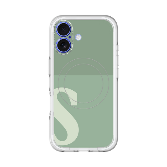 スリムプロテクションプレミアムケース with MagSafe［ オリジナル - initial two tone - S green ］