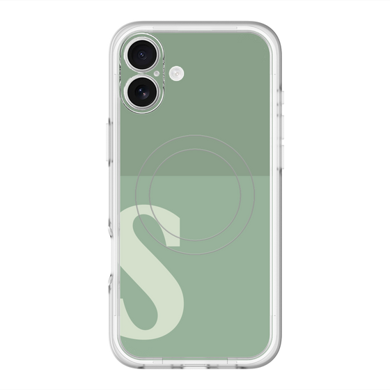 スリムプロテクションプレミアムケース with MagSafe［ オリジナル - initial two tone - S green ］