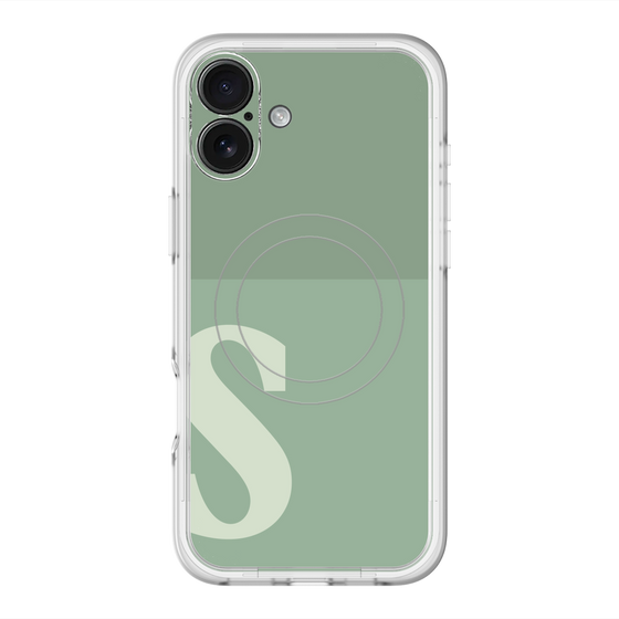スリムプロテクションプレミアムケース with MagSafe［ オリジナル - initial two tone - S green ］