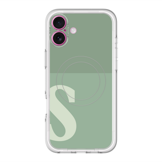 スリムプロテクションプレミアムケース with MagSafe［ オリジナル - initial two tone - S green ］