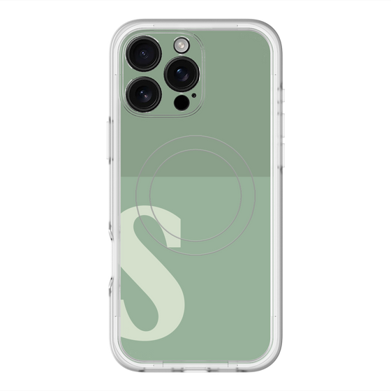 スリムプロテクションプレミアムケース with MagSafe［ オリジナル - initial two tone - S green ］