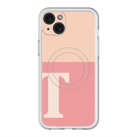 スリムプロテクションプレミアムケース with MagSafe［ オリジナル - initial two tone - T pink ］