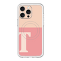 スリムプロテクションプレミアムケース with MagSafe［ オリジナル - initial two tone - T pink ］