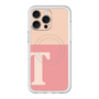 スリムプロテクションプレミアムケース with MagSafe［ オリジナル - initial two tone - T pink ］