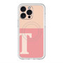 スリムプロテクションプレミアムケース with MagSafe［ オリジナル - initial two tone - T pink ］