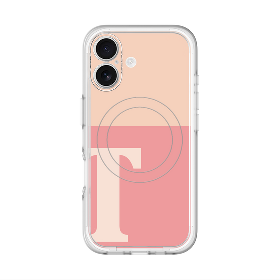 スリムプロテクションプレミアムケース with MagSafe［ オリジナル - initial two tone - T pink ］