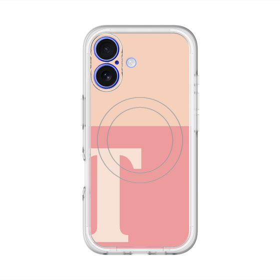 スリムプロテクションプレミアムケース with MagSafe［ オリジナル - initial two tone - T pink ］