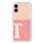 スリムプロテクションプレミアムケース with MagSafe［ オリジナル - initial two tone - T pink ］