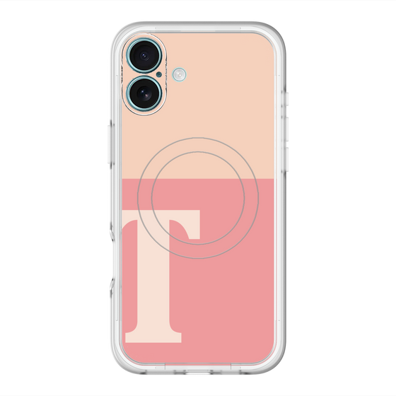 スリムプロテクションプレミアムケース with MagSafe［ オリジナル - initial two tone - T pink ］