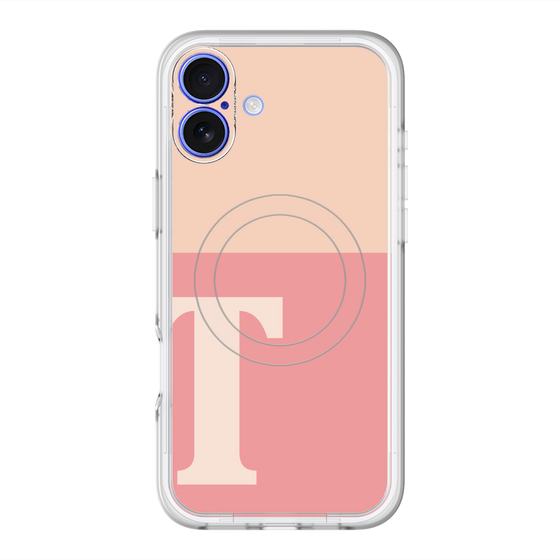 スリムプロテクションプレミアムケース with MagSafe［ オリジナル - initial two tone - T pink ］
