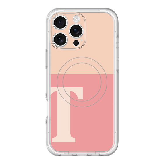 スリムプロテクションプレミアムケース with MagSafe［ オリジナル - initial two tone - T pink ］