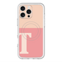 スリムプロテクションプレミアムケース with MagSafe［ オリジナル - initial two tone - T pink ］