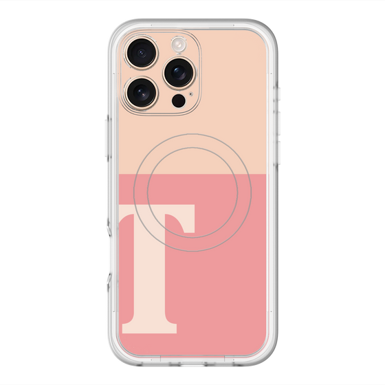 スリムプロテクションプレミアムケース with MagSafe［ オリジナル - initial two tone - T pink ］