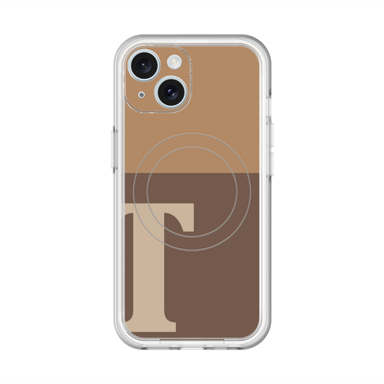 スリムプロテクションプレミアムケース with MagSafe［ オリジナル - initial two tone - T brown ］