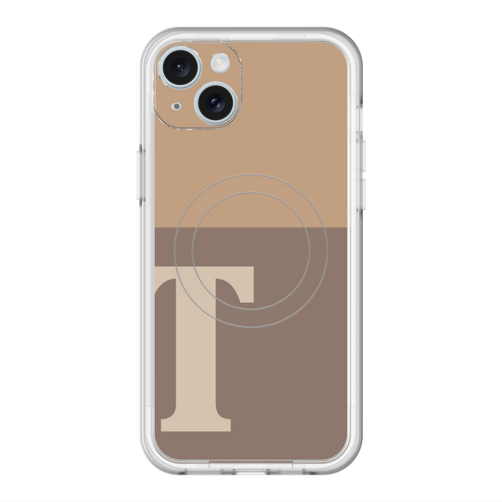 スリムプロテクションプレミアムケース with MagSafe［ オリジナル - initial two tone - T brown ］