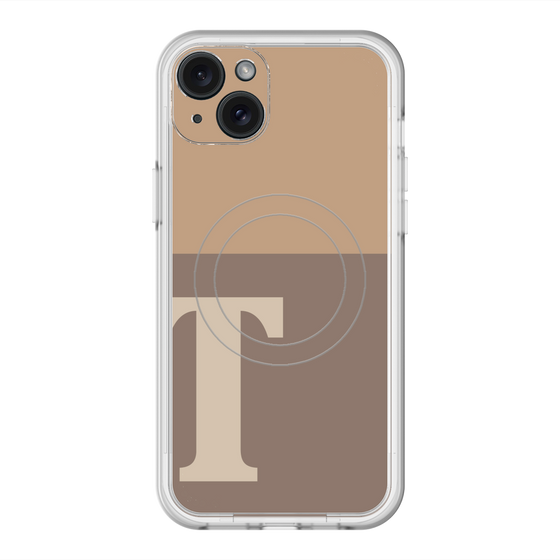 スリムプロテクションプレミアムケース with MagSafe［ オリジナル - initial two tone - T brown ］